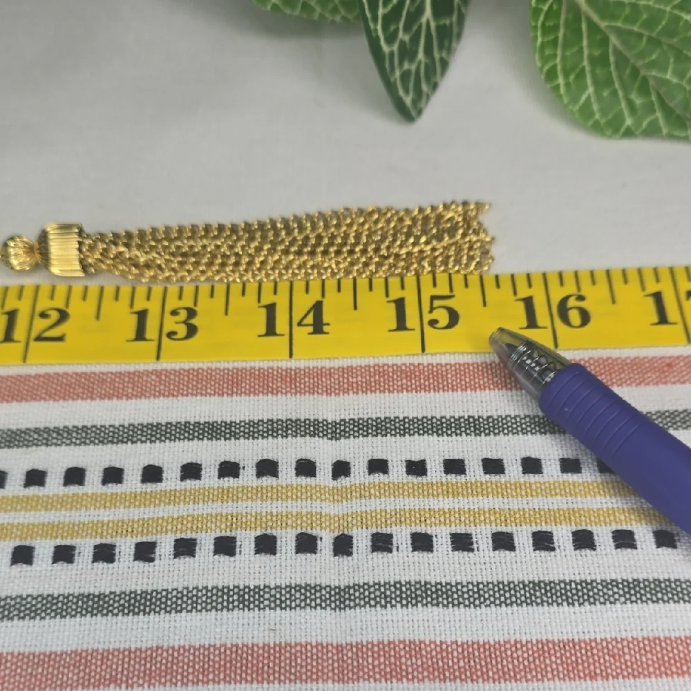 Vintage Multi-Strand Gold Tone Tassel Statement Necklace